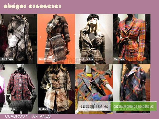 Abrigos escoseses con cuadros y tartanes para mujer moda otoño invierno 2010